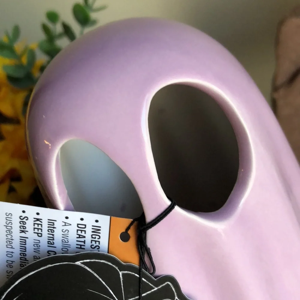 Martha Stewart Ceramic Purple Light Up Halloween Ghost Decor